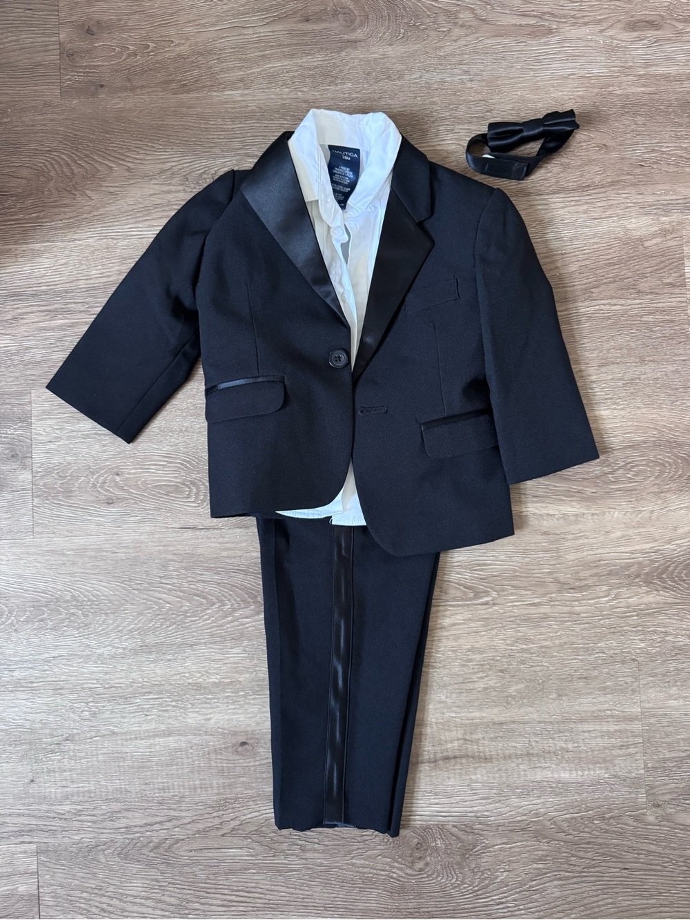 Nautica 4-Piece Tuxedo Set (Shirt, Blazer, Pants, Bow Tie) 18M